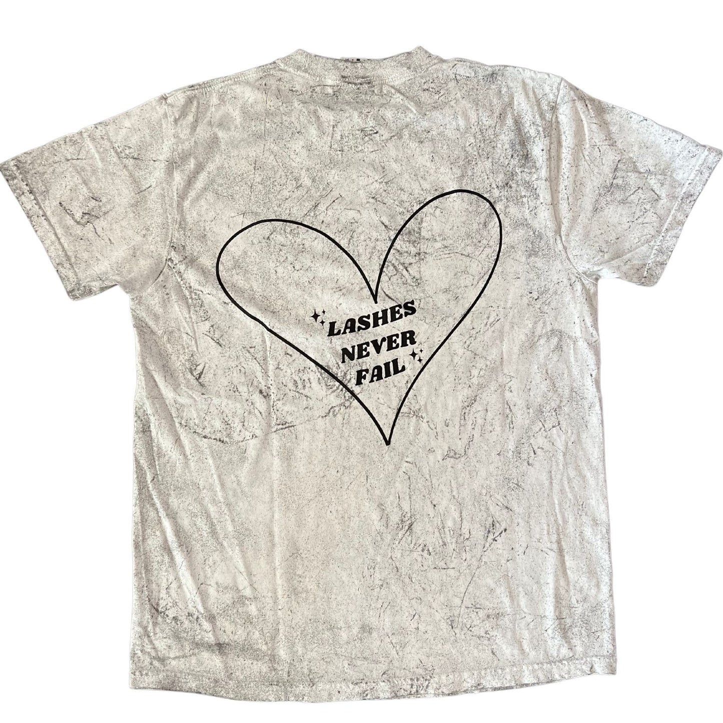 Lash Addict/Lashes Never Fail T-Shirt (Grey Dye)