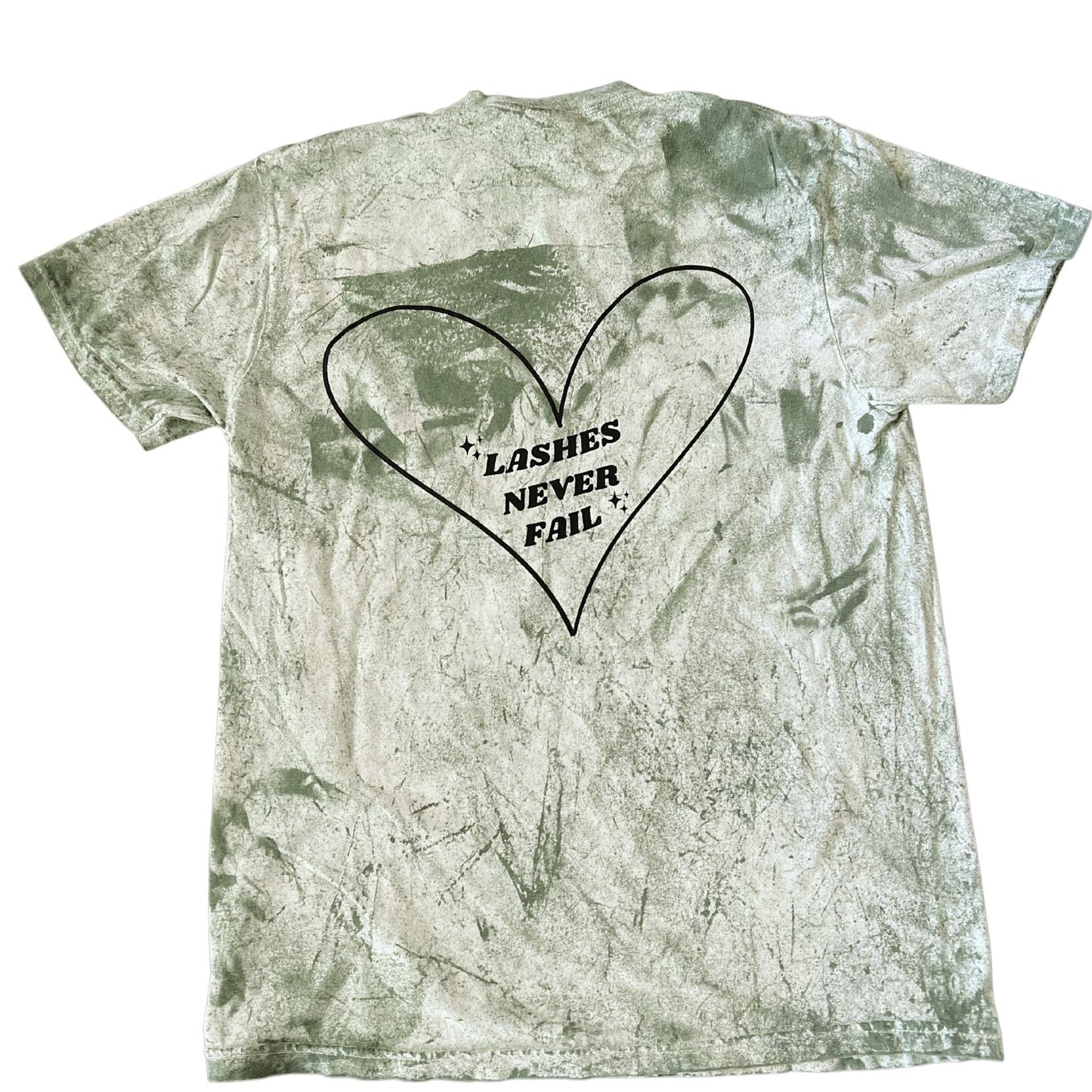 Lash Addict/Lashes Never Fail T-Shirt (Green Dye)