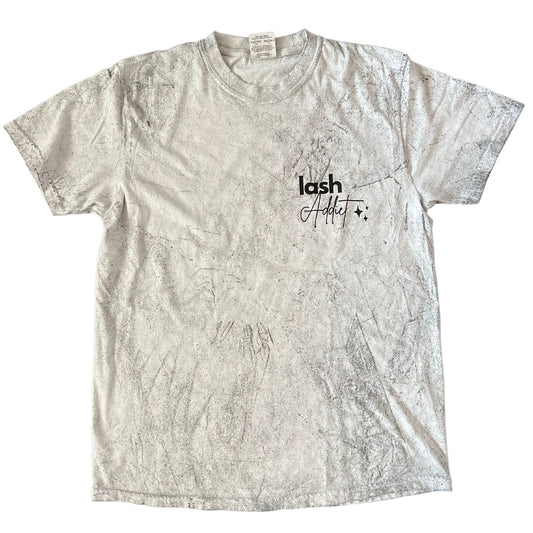Lash Addict/Lashes Never Fail T-Shirt (Grey Dye)