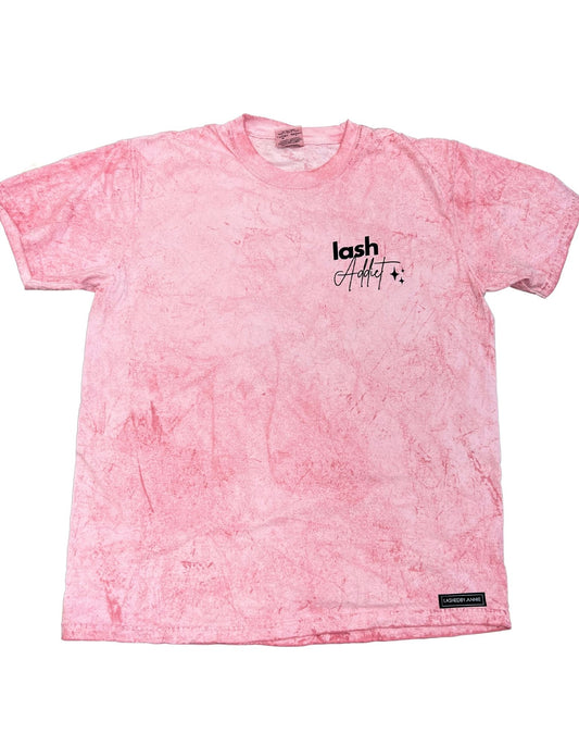 Lash Addict/Lashes Never Fail T-Shirt (Pink Dye)